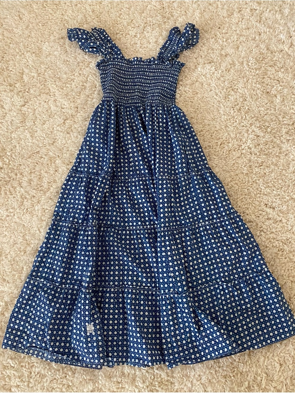 Hill House The Nap Dress Navy and White Lattice Dress